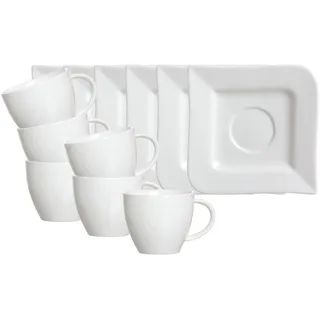 Ritzenhoff & Breker Kaffeetasse mit Untertasse 0,19 l Weiß 6 St.