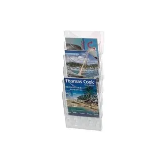 helit Wandprospekthalter the grid wall transparent DIN A4 5 Fächern 24,1 x 15,0 x 57,8 cm, 1 St.