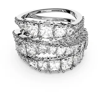 Swarovski Hyperbola Wrap Ring, Verschiedene Schliffe, Weiß, Rhodiniert