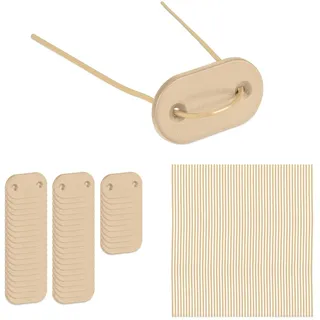 Relaxdays Sichtschutz-Befestigungskit 800 x 200 cm Beige Bambus 52 St.