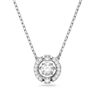 Swarovski Una Halskette Rund Weiß Kristall Rhodiniert