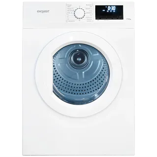 Exquisit Wäschetrockner 7kg, Trockner, Startzeitvorwahl, Knitterschutz, Ablufttrockner, 15 Programme, Kindersicherung, Energieklasse G, TAE70-70 weiss - Weiß