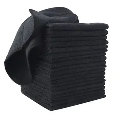 VIVOTE Microfaser-Reinigungstücher Schwarz Küchenlappen Haushalts Putzlappen super saugfähig und dick Spüllappen Mehrzweck Waschlappen Staubwischen 30cm X 30cm 20 Stück