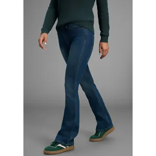 Bootcut-Jeans ARIZONA "Shaping", Damen, Gr. 20, K + L Gr, blau (dunkelblau us), Jeans, Obermaterial: 79% Baumwolle, 19% Polyester, 2% Elasthan, Basic, bootcut fit lang, Jeans Bootcut-Jeans, elastische Passform, Bootcut-Beinform, Used-Waschung, hohe Taille, Topseller