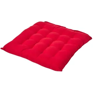 Homescapes Stuhlkissen rot 40/40/6,5 cm , Textil , Quadratisch , 40x6.5x40 cm , Oeko-Tex® , Heimtextilien, Wohntextilien, Sitzkissen