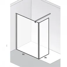 HSK Atelier Walk In Frontelement mit Seitenteil, Größe: 100(c) x 30(b) x 200,0 cm, Duschkabinen: Chromoptik: ESG klar