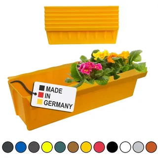 Paletten Blumenkasten 6er-Set Gelb Einsatz zum an- & Einhängen Pflanzkasten