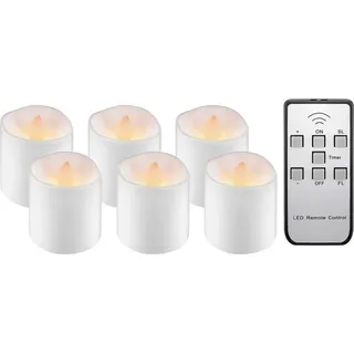 48 Stück Goobay 64603 LED-Teelichter, weiß, 1 Meter – Kerzenset mit Fernbedienung, für den Innenbereich (IP20), warmweiß (2700 K), Aufladung über USB