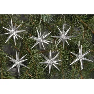 Christbaumschmuck ALBIN PREISSLER "aus Holz, Handwerkskunst aus dem Erzgebirge", silber (silberfarben), Ø:7cm, Holzwerkstoff, Weihnachtsbaumschmuck, Christbaumschmuck, Weihnachtsdeko