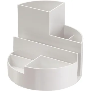 Maul Schreibtisch Organizer MAULrundbox Ø14x12,5cm | Organizer mit 6 Fächern | Stiftehalter für Stifte, Marker und Schere | Stifte Organizer für Büro und Schreibtisch | Weiß