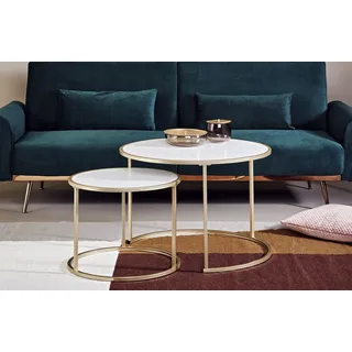 Jahnke SOL COFFEE SET Weiß Holznachbildung rund