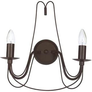 Wandleuchten - Klassikwandleuchte "Spider", Wandlampe im Landhaus Stil, ausMetall in braun, 41 cm hoch, Maße 22 x 36 cm, E14-Fassung - Braun