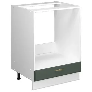 Vicco Herdumbauschrank Fame-Line Grün-Gold Landhaus 60 cm ohne Arbeitsplatte , Grün, Weiß , Holzwerkstoff , 2 Fächer , 1 Schubladen , Rechteckig , 60x82x51.6 cm , Küchen, Küchenmöbel, Küchenschränke, Geräteumbauschränke