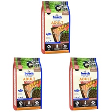 Bosch HPC Adult mit frischem Lachs & Kartoffel | Hundetrockenfutter für ausgewachsene Hunde Aller Rassen | 1 x 1 kg (Packung mit 3)