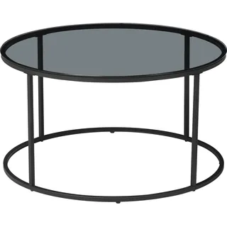 [en.casa] Couchtisch Kolari aus Rauchglas 45 x 80 cm Schwarz/Transparent