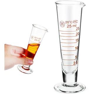 iplusmile Konischer Messbecher 25 Ml Glas Labor-Messzylinder Präzise Flüssigkeitsmessung Kleiner Glasmessbecher Für Küche Und Labor Kompakt Hitzebeständig