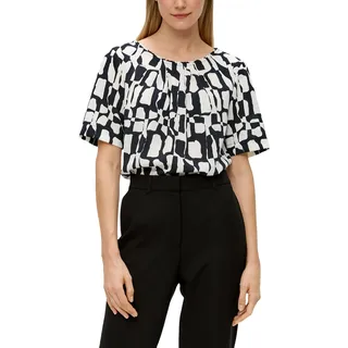 s.Oliver BLACK LABEL Gemusterte Bluse mit Falten-Details schwarz 34
