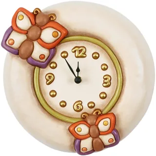 Thun Deko Haus Wanduhr große Country, Keramik, Mehrfarbig, 27.8 x 26.2 x 8.5 cm