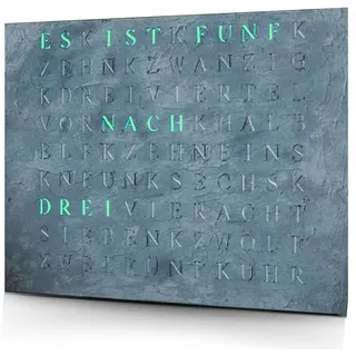 build-yours.de WordClock Jupiter Beton - LED Wanduhr - Designer Wortuhr im Industrial Stil