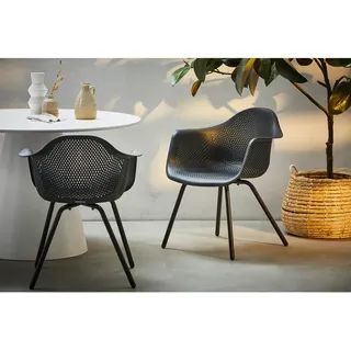 Ambia Garden Gartensessel , Anthrazit , Metall, Kunststoff , rund , 62.3x78.3x62.7 cm , abwischbar , Gartenmöbel, Gartensessel, Gartenstühle