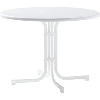 Sieger Klapptisch Ø 100 x 72 cm Weiß/Marmordekor Weiß