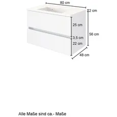 Bild von MÖBEL Waschtisch »Lucca«, BxHxT: 80 x 54 x 47 cm