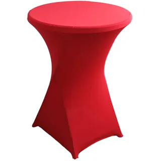 iEventStar Stehtisch Hussen Spandex Stehtischhussen Bartische Hochzeit Rund Tischdecke für Bistrotisch Weihnachten Deko Cocktail-Party Weihnachtsdekoration (Rot, 1er Set - Ø 80-85 cm)
