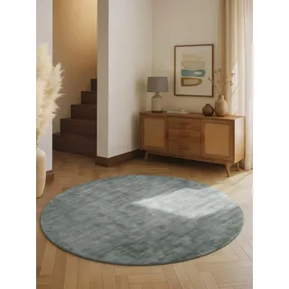 vikosa Teppich Jane hellblau, H:10mm Ø:150cm, Viskose, Teppiche, Teppich