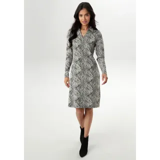 Aniston SELECTED Jerseykleid Schwarz/Weiß 44