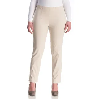 Schlupfhose KJBRAND "SUSIE Bengaline", Damen, Gr. 54, N-Gr, beige, Web, Obermaterial: 80% Viskose, 17% Polyamid, 3% Elasthan, gerade lang, Hosen Schlupfhose, Sommerhose mit Schlupfbund