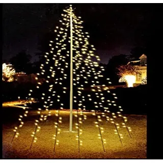 self import agencies LED Lichterkette mit 6 Strängen mit jeweils 200 cm Länge - 120 LEDs Weihnachtsbaumbeleuchtung 2m Baum Beleuchtung Kegel