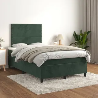 Boxspringbett mit Matratze Dunkelgrün 120x200 cm Samt , Klassische Betten Design 2024 - Grün