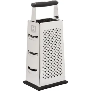 Vierkantreibe HENSSLERS "HENSSLERS Küchenreibe", silber (silberfarben), B:8,7cm L:11cm, Edelstahl, Küchenreiben, Vierkantreibe, eine absolut scharfe Reibe aus Edelstahl mit rutschfestem Boden