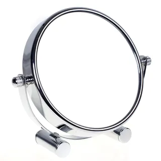 HIMRY Designed Kosmetik Spiegel/Kosmetikspiegel, 360° drehbar. zweiseitig: normal und 10 - Fach Vergrößerung. Standspiegel, Rasierspiegel, Badezimmerspiegel. verchromten, KXD3104-10x