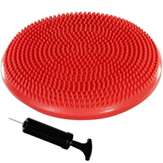 MOVIT Ballsitzkissen DYNAMIC SEAT inkl. Pumpe, Durchmesser 33cm, rot, schadstoffgeprüft, Luftkissen Noppenkissen Balance Kissen