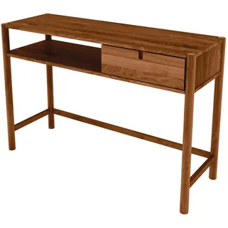 byoak Schminktisch INA Wildeiche , Mokka , Holz , Kerneiche , 120x80x65 cm , Wohnzimmer, Wohnzimmertische, Konsolentische