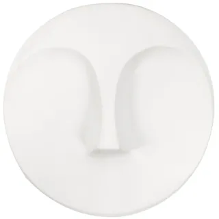 Howard Elliott Round Decorative Face Hanging Wall Sculpture, 10 x 10 Inch, Matte White