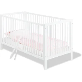 Pinolino - 11 14 75 - Kinderbett Lenny 140 x 70 cm - mit 3 Schlupfsprossen aus vollmassiver Kiefer, weiß lackiert