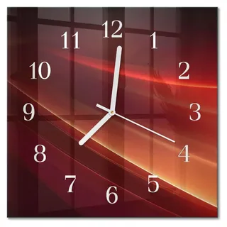 Tulup Glasuhr Wanduhr Küchenuhr Echt-Glas 30x30 cm Modern Dekorativ Geräuschlos Weiße Zeiger - Abstraktion - Schwarz