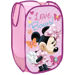 SUPERDIVER - Faltbarer Minnie Maus-Korb - Offizielle Disney-Lizenz - Ideal zur Aufbewahrung von Spielzeug und Kleidung - 36x36x58 cm - Leicht und kompakt - Perfekt für Kinder.