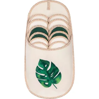 Onvaya ONVAYA® ABS Gästepantoffel | Monstera | 6er Set | Antirutsch Sohle | Hausschuhe | Filzpantoffel | Gr. 36-45 Gästehausschuhe