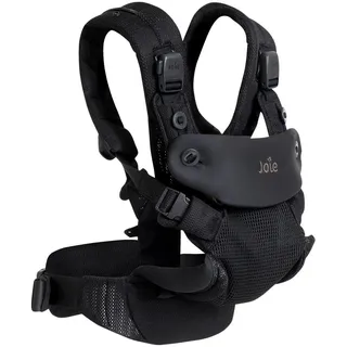 Joie savvy™ air 4in1 Babytrage – ab Geburt bis 3 Jahre (3,5–15 kg), Coal | Babytrage mit 4 Tragevarianten, Magnetverschlüssen sowie Rücken- und Kopfstütze. Inklusive 2 Baumwoll-Verdecke und-Lätzchen