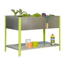 Simonrack Hochbeet SIMONGARDEN URBAN TOP Metall silber, grün rechteckig 90,0 x 85,0 cm