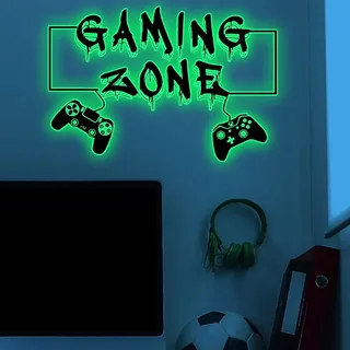 Gamer Wandtattoo für Jugendzimmer eines Jungen Selbstklebendes Leuchtaufkleber Set Gaming Kinderzimmer Wandtattoo Wandbild für das Schlafzimmer DIY Dekoration für die Wandgestaltung geeignet