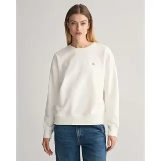 Gant für Damen. 4201414 Shield Sweatshirt mit Rundhalsausschnitt weiß (3XL), Lässig, Baumwolle