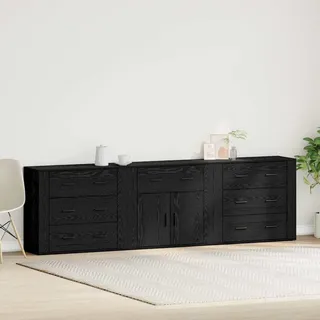 vidaXL Sideboard Schwarz Eichen-Optik 240 x 33 x 70 cm Holzwerkstoff - Schwarz