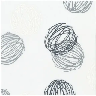 GARDINIA Flächenvorhang Stoff Knäuel Klettband 60 x 245 cm weiß/grau