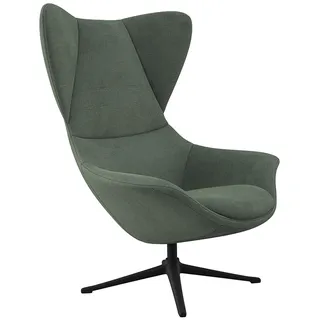 FLEXLUX Ohrensessel »Stilo Relaxsessel, TV-Sessel«, Solitär, Stil-Ikone, drehbar, Fuß schwarz FLEXLUX Dusty Green