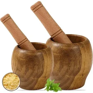 Holz-Mörser mit Pflug - Set aus 2 Größen Ø 85 cm und Ø 95 cm - Kräutermörser - Küchenuniverselle Größe
