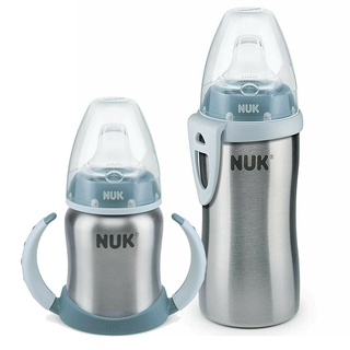 NUK Learner Cup Edelstahl Trinklernflasche Blau